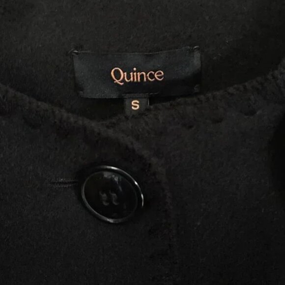 NWT Quince Double Faced Merino Wool Scarf Coat S Black - Picture 9 of 16